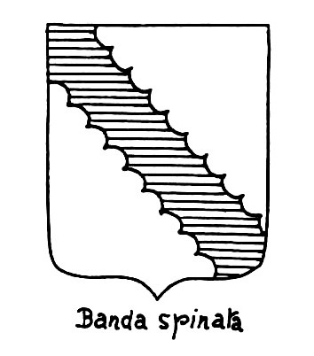 Imagem do termo heráldico: Banda spinata